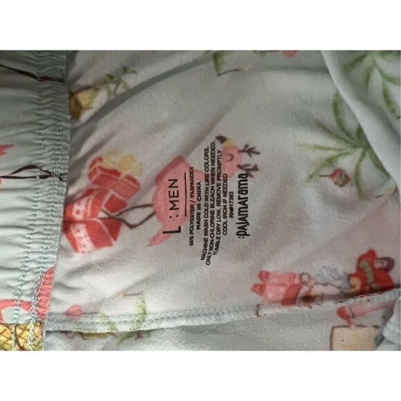 Pajamarama light blue flamingo pajama set “let’s jingle and flamingo” size L - Picture 5 of 13